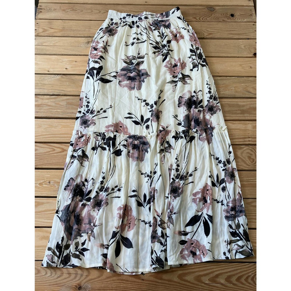 MIMI + DAPHNE Floral Flowy Long Maxi Skirt Size XS